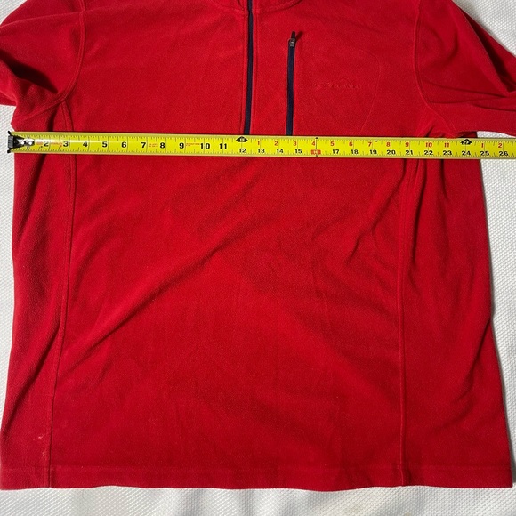 Eddie Bauer fleece quarter zip up red sweatshirt sweater mens size XL - Picture 2 of 5